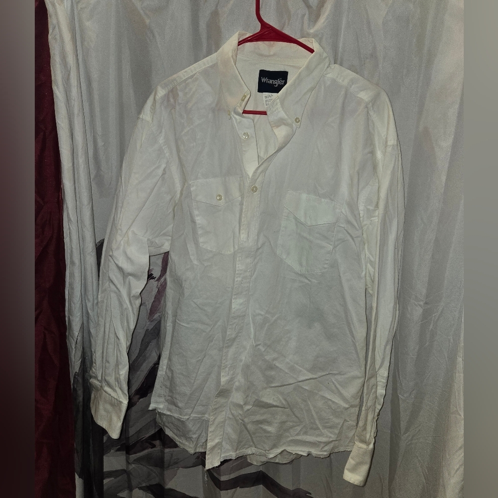 Wrangler mens XL button up white